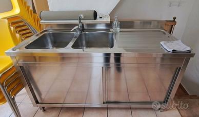 Bancone Lavello Professionale in Acciaio Inox