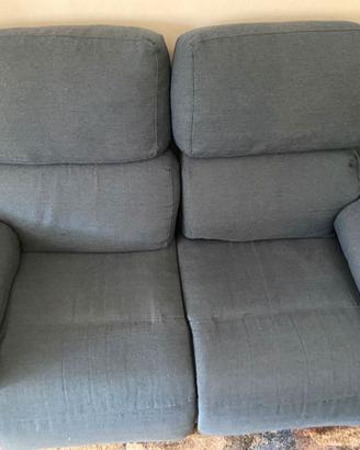 COPPIA DI DIVANI POLTRONE E SOFA BLU PETROLIO