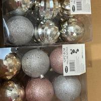 Addobbi albero argento e rosa