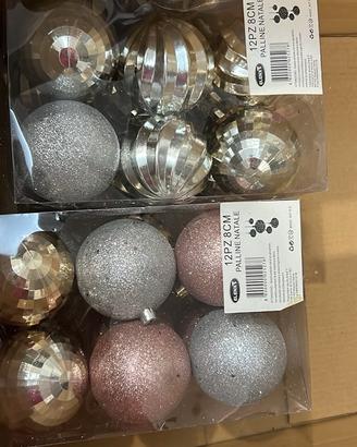 Addobbi albero argento e rosa