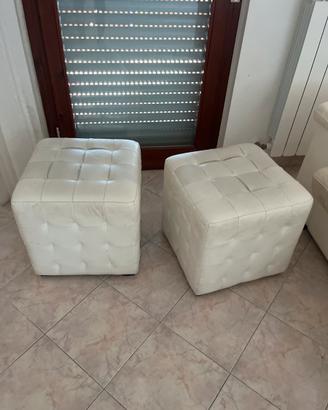 2 pouff pelle bianca