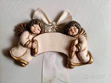 Coppia Angeli Thun con pergamena 