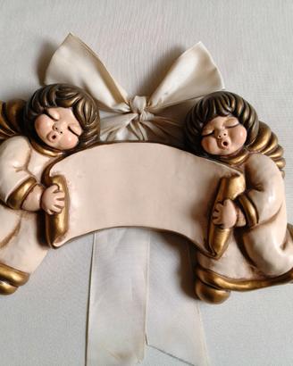 Coppia Angeli Thun con pergamena 