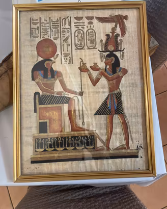 quadro con papiro egiziano