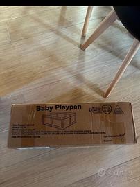 Box 120x120 cm Grigio per bambini NUOVO