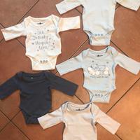 5 bodini bimbo 0-3 mesi / 56 cm. Maniche lunghe.