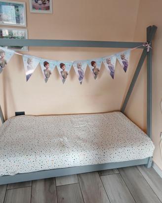 Letto Montessori + materasso + led + coprimaterass