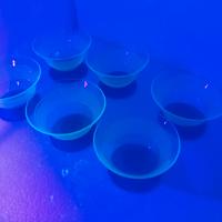  bicchieri a coppa Art Decò in vetro al manganese