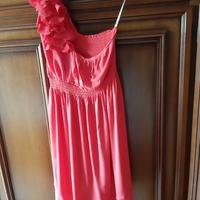 abito rosso in viscosa