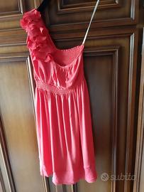 abito rosso in viscosa