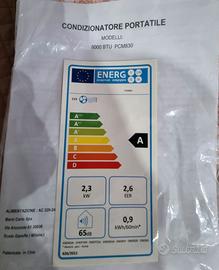 Condizionatore Portatile 8000 BTU classe A
