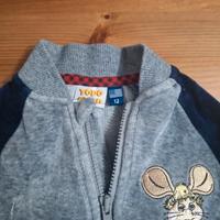 Topo gigio felpa con cerniera bambino 12 mesi