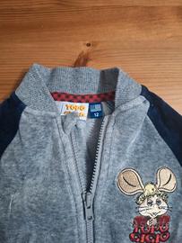Topo gigio felpa con cerniera bambino 12 mesi