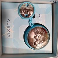 Porta ciuccio argento/azzurro Alexia