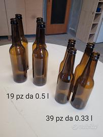 58 Bottiglie Vetro Marrone per Birra/passate/sugo
