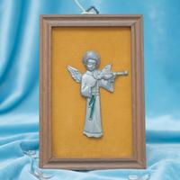 Raro quadretto vintage religioso angelo 3D