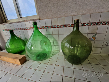 Vaso Damigiana in vetro verde