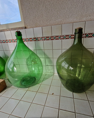 Vaso Damigiana in vetro verde