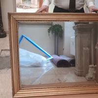 Antica specchiera in legno dorato  inizio XX Sec.