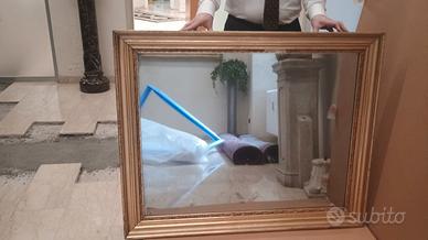 Antica specchiera in legno dorato  inizio XX Sec.