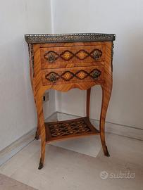 mobiletto vintage da salotto in radica