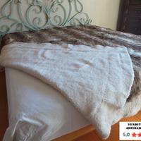 Coperta in vera pelliccia di coniglio
