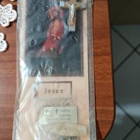 immagine sacra con croce e foglie d'ulivo 