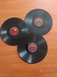 Set 3 dischi in vinile vintage 78 giri canzoni ita