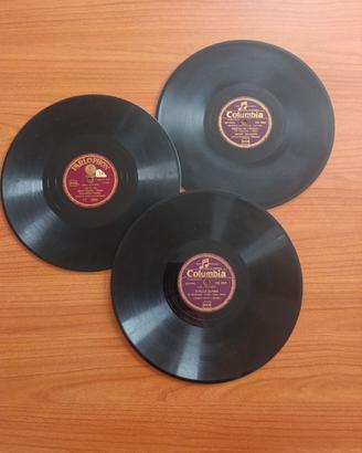 Set 3 dischi in vinile vintage 78 giri canzoni ita