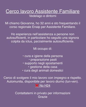 Assistente familiare - Vedelago e dintorni