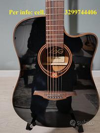 Chitarra acustica Lag Tramontane T118DCE-BLK
