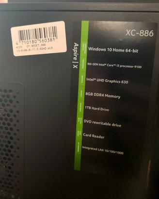 PC Desktop Fisso Acer Aspire XC - 886