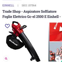 Soffiatore aspiratore per foglie elettrico Einhell