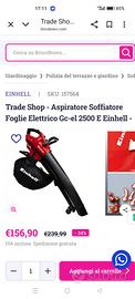 Soffiatore aspiratore per foglie elettrico Einhell