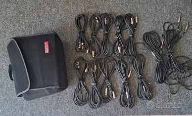 Set di 12 cavi audio Proel con borsa trasporto