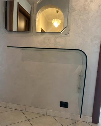 Mensola d'Ingresso in Vetro Curvato (90x35 h70)