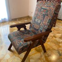 Coppia poltrone reclinabili in legno