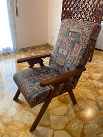 Coppia poltrone reclinabili in legno