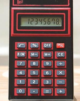 Calcolatrice omaggio fustino Dash anni '70/80