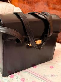 Borsetta nera in vera pelle vintage