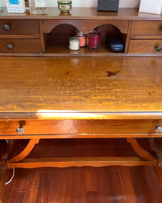 Scrittoio/scrivania in legno con alzata