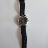 Orologio Emporio Armani, uomo acciaio e pelle nero
