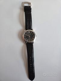 Orologio Emporio Armani, uomo acciaio e pelle nero