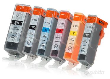 6 cartucce compatibili CANON 520-521