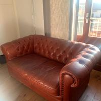 Divano vintage a 2 posti in pelle CHESTERFIELD