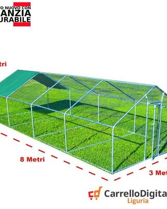 Recinto per Galline 3x8m x 2mH-24mq - Verde