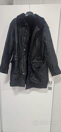 Cappotto Vera Pelle Nera Taglia L - Montone Parka