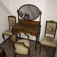 Toilette camera da letto 4 pezzi in noce