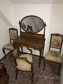 Toilette camera da letto 4 pezzi in noce