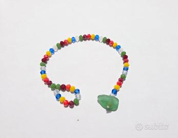 Braccialetto Con Perline colorate e Sea Glass